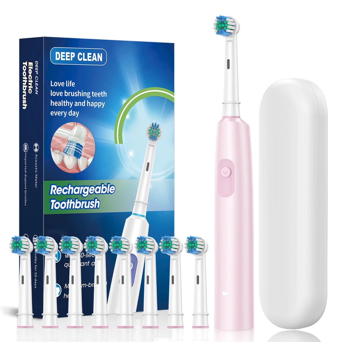 Experience the Power of Our Waterproof Electric Toothbrush with 8 Heads & Built-in Timer!