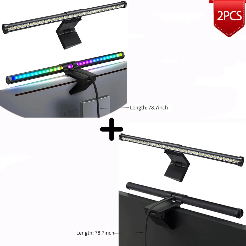 GB LED Monitor Light Bar: Dimmable Atmosphere Lamp for Work & Gaming