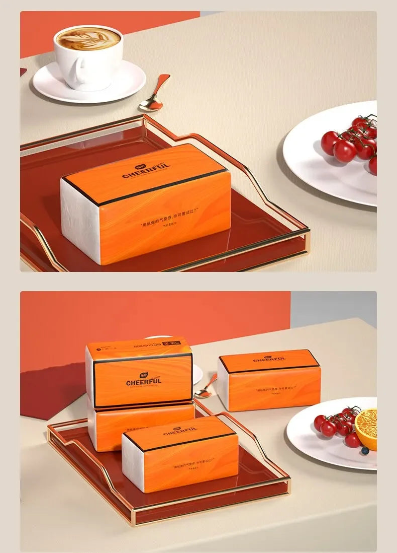 Orange Air Cushion Tissue 4 Layer 90 Sheets 8 Bags