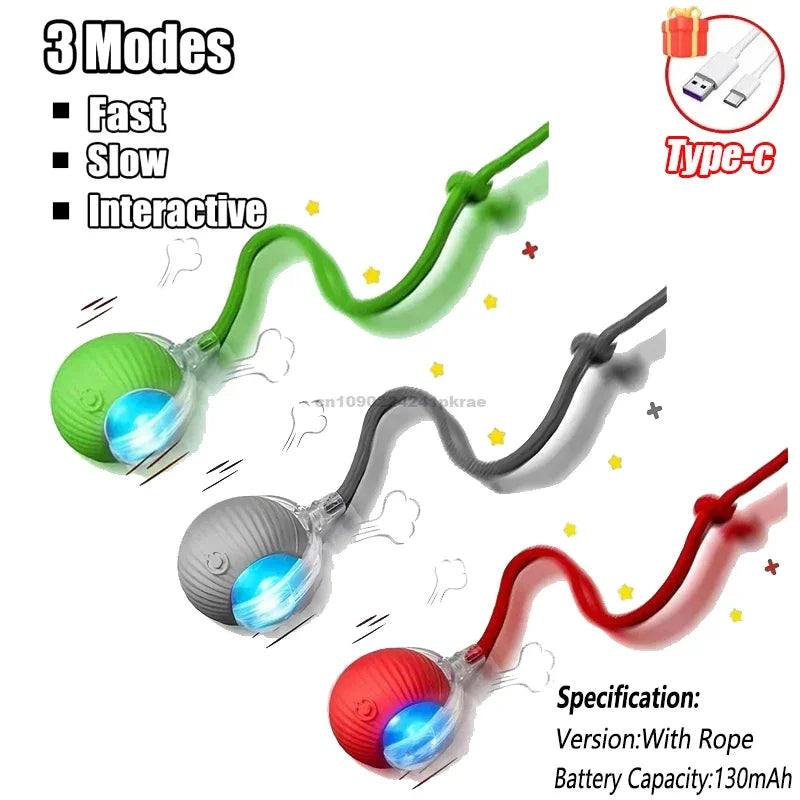 Electric Rolling Ball with Tail, Mouse Simulation for Kittens & Pets