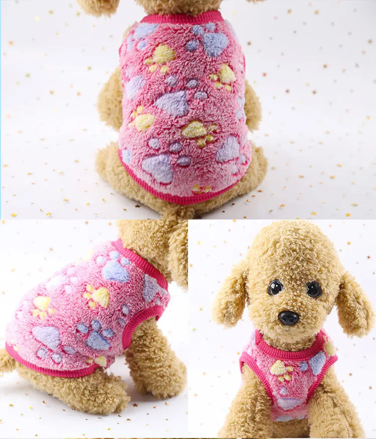 Cute Dog / Cat Clothes Winter Vest For Small Dogs Cats Warm Pets Sweater Soft Flannel Puppy Puffer Jacket Dog Accessories Supplies Xxs