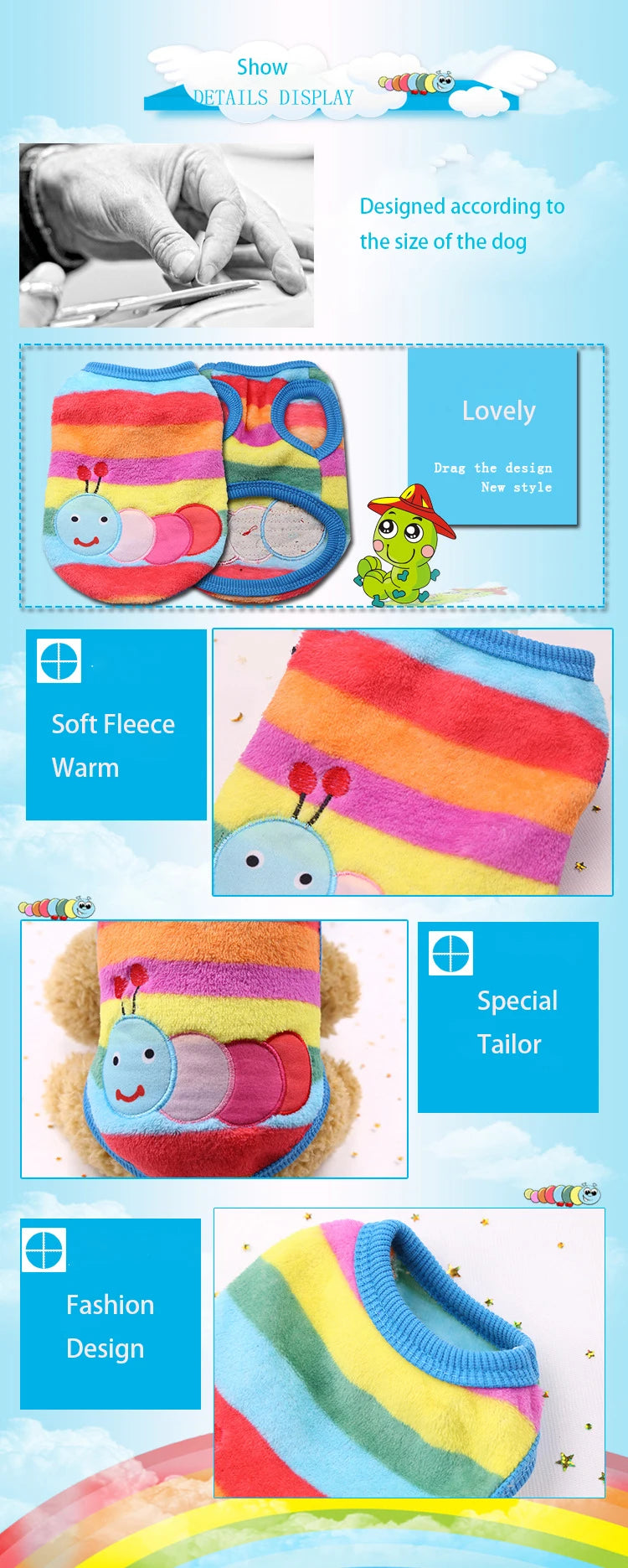 Cute Dog / Cat Clothes Winter Vest For Small Dogs Cats Warm Pets Sweater Soft Flannel Puppy Puffer Jacket Dog Accessories Supplies Xxs