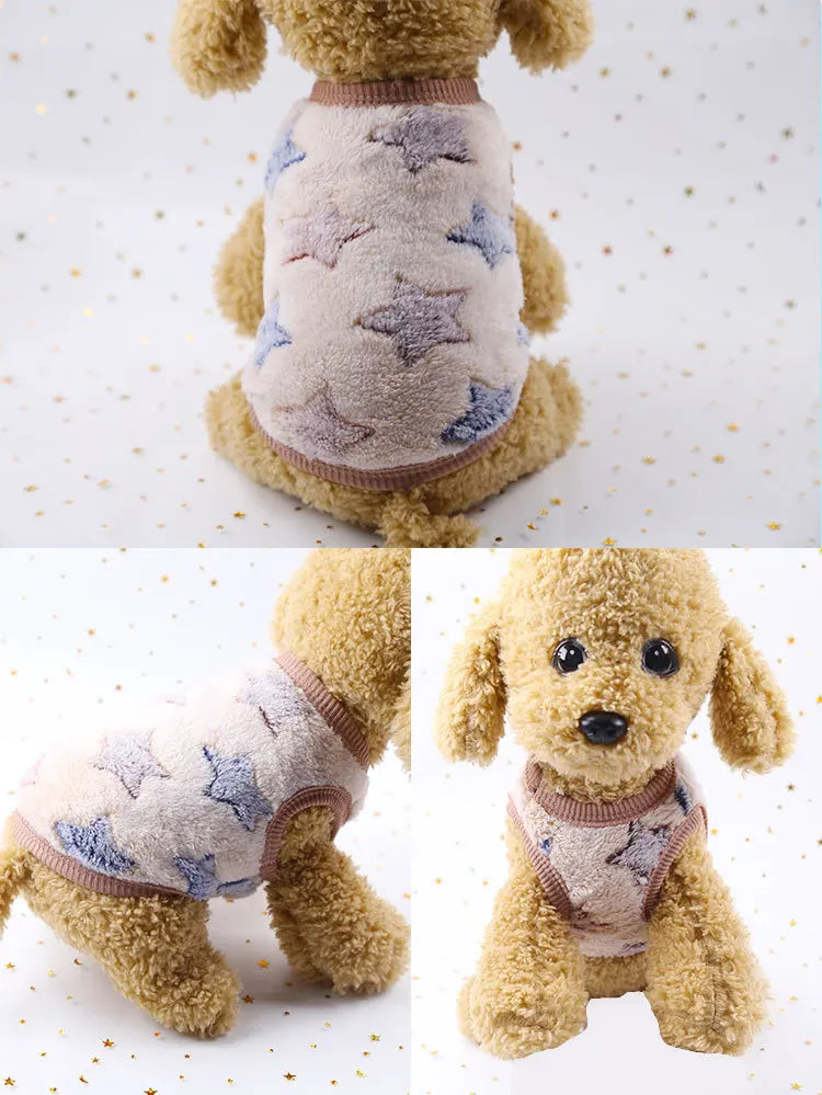 Cute Dog / Cat Clothes Winter Vest For Small Dogs Cats Warm Pets Sweater Soft Flannel Puppy Puffer Jacket Dog Accessories Supplies Xxs