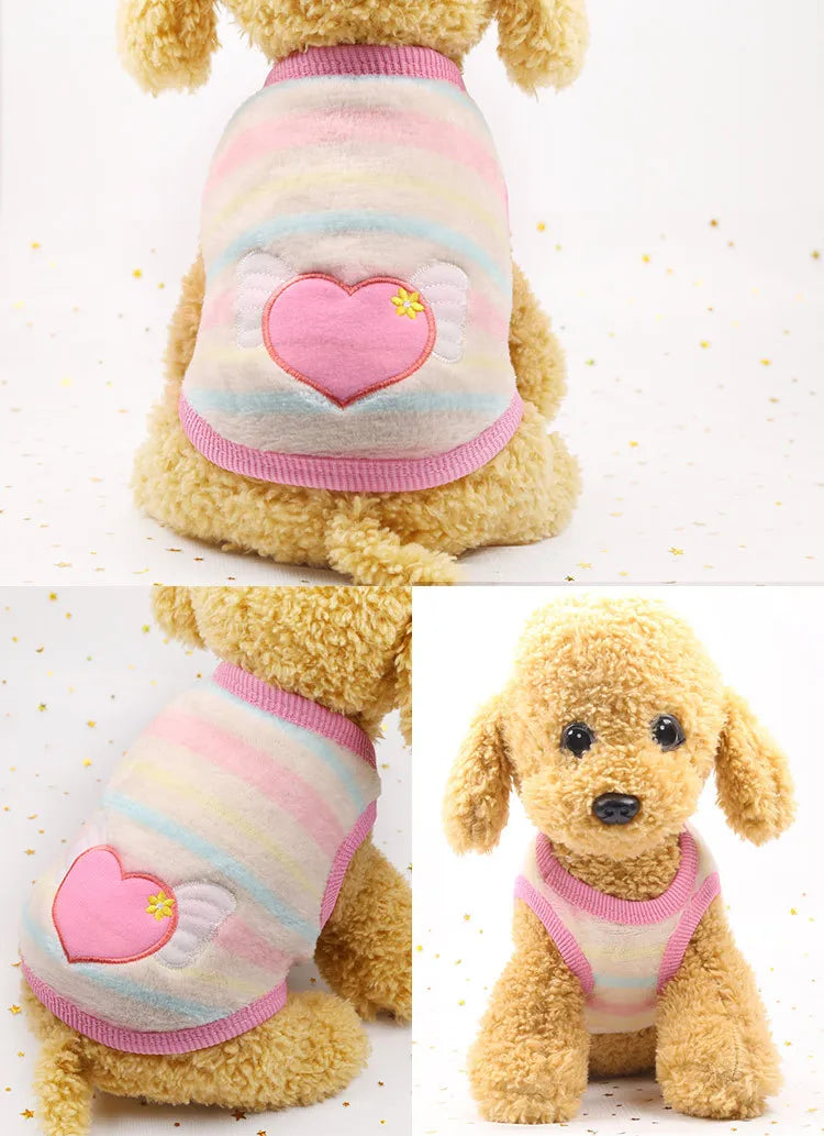 Cute Dog / Cat Clothes Winter Vest For Small Dogs Cats Warm Pets Sweater Soft Flannel Puppy Puffer Jacket Dog Accessories Supplies Xxs