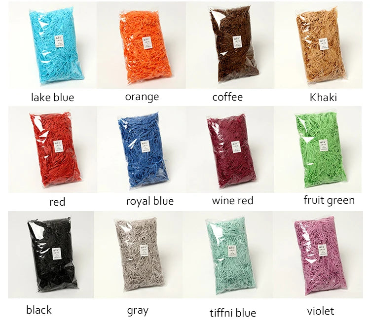 20/50g Multicolored Shredded Crinkle Paper Strands Shredded Crinkle Confetti DIY Gift Box Filling Party Wedding Christmas Decor