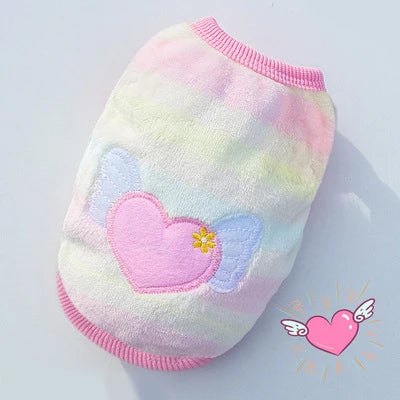 Cute Dog / Cat Clothes Winter Vest For Small Dogs Cats Warm Pets Sweater Soft Flannel Puppy Puffer Jacket Dog Accessories Supplies Xxs