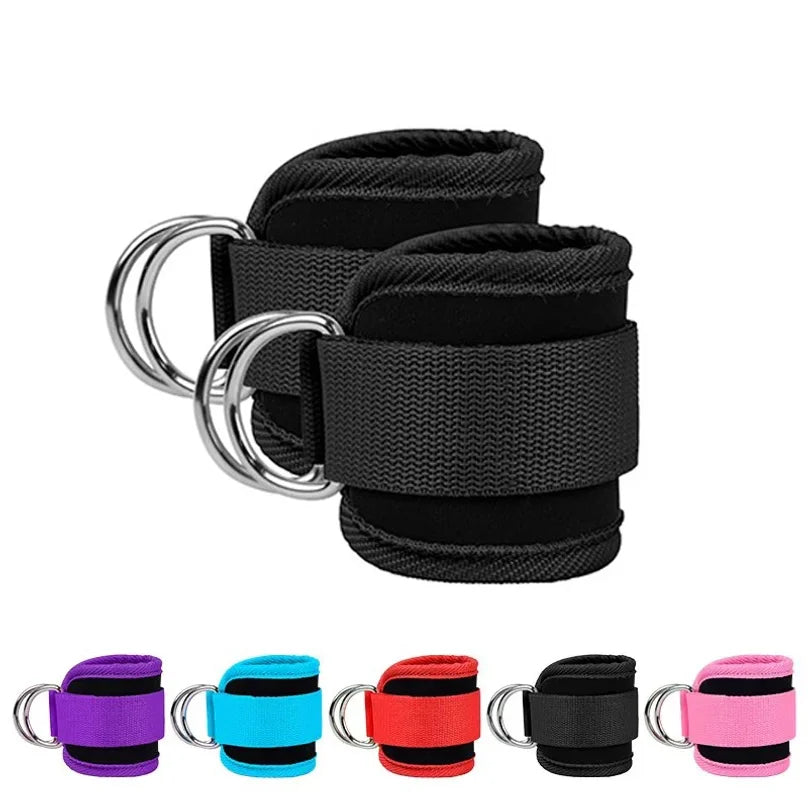 Adjustable D-Ring Ankle & Wrist Cuffs for Targeted Leg and Glute Training