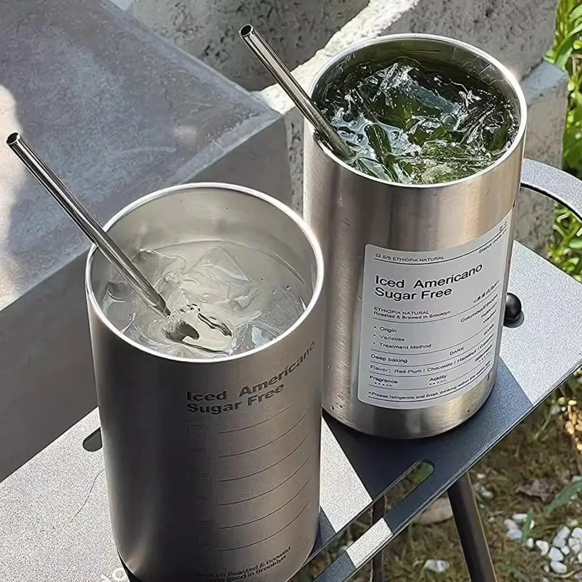 Leak-Proof Insulated Stainless Steel Thermos Cup with Straw