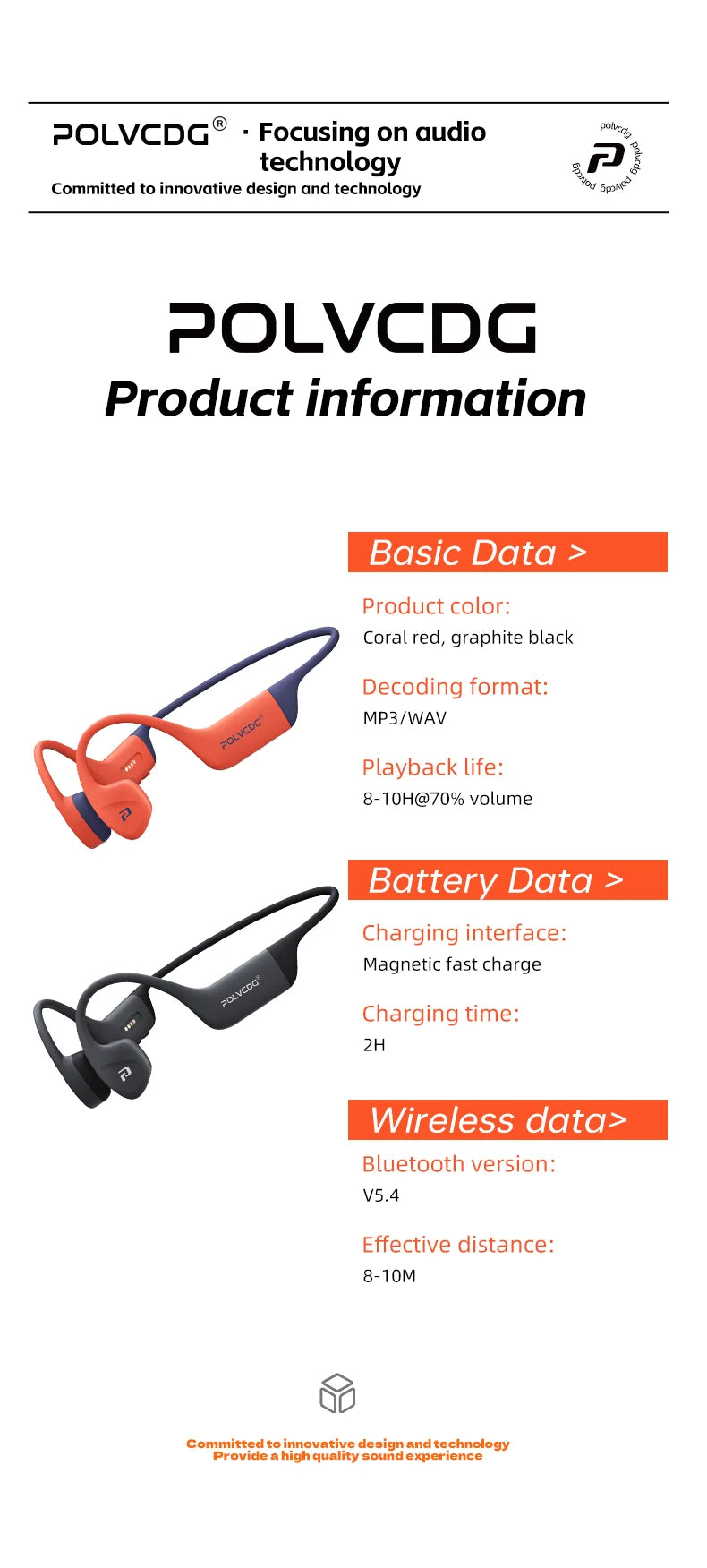 POLVCDG bone conduction swimming earphones IPX8 waterproof 32GB memory Bluetooth 5.4 silicone material 2025 new product x16