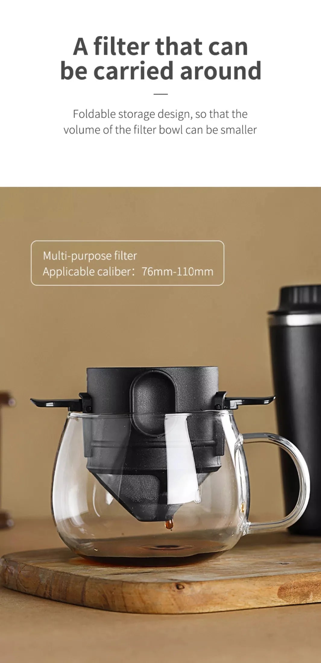 304 Stainless Steel Portable Coffee & Tea Dripper Set