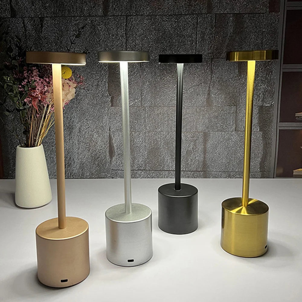 USB Rechargeable Classic Table Lamp: Touch Control & 3 Colors