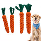 Durable Carrot Dog Chew Toy - Safe Cotton Rope for Molar Cleaning!