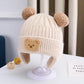 Baby wool hat cute bear ear protection hat children winter thickened warm knitted Korean version of the baby hat