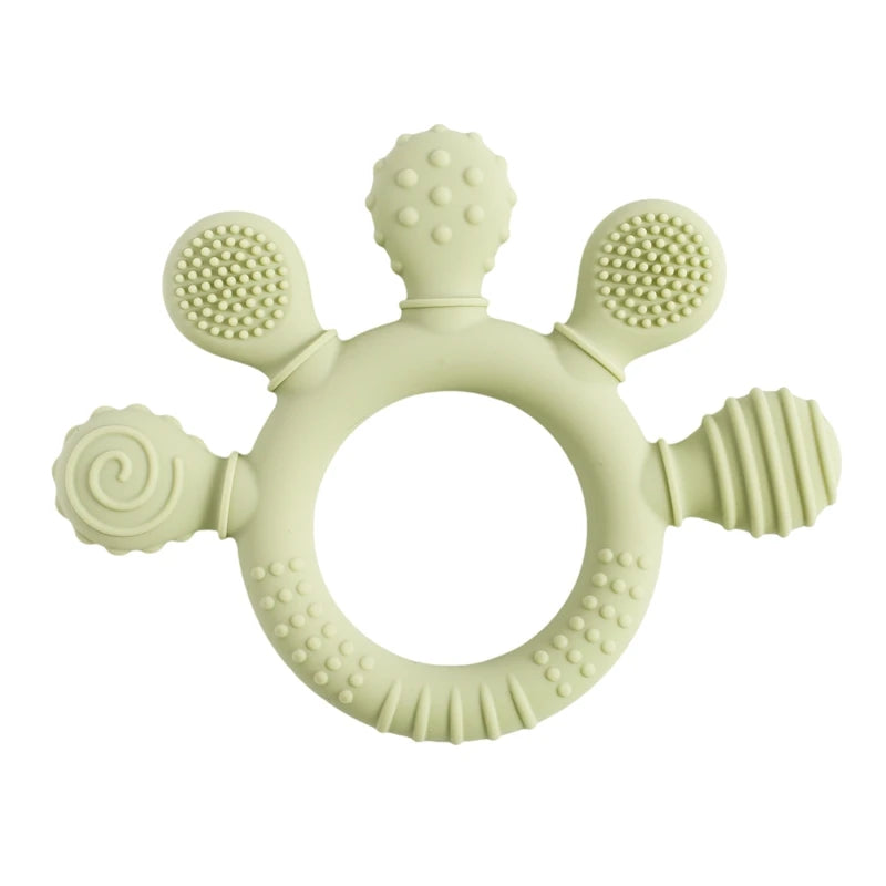 Food-Grade Silicone Teether Ring - Safe Sensory Toy for Babies 0-12 Months!