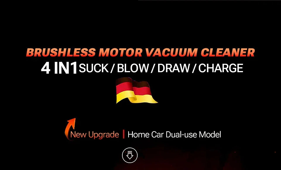 Cordless car vacuum - strong suction, portable, handheld. Perfect for quick clean-ups in your car! 🚗