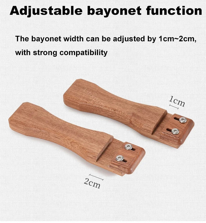 Outdoor Grill Pan Handle Anti-scalding Solid Wood Handle Bayonet Adjustable Heat Resistant Insulated Grip Outdoor Camping Tool