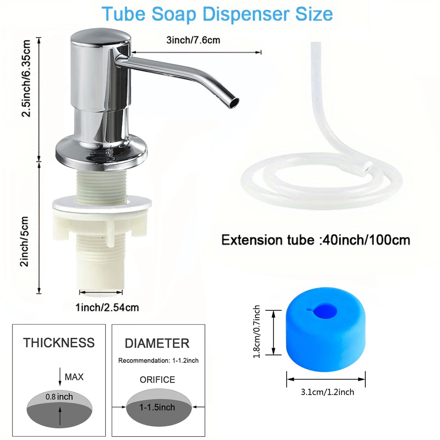 Stainless steel kitchen sink liquid soap dispenser (350ML / 500ML) — pump mount, hand-press design. 🧼