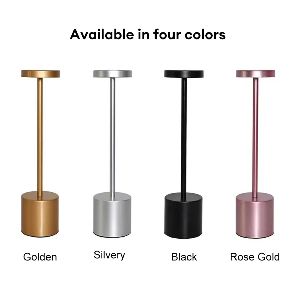 USB Rechargeable Classic Table Lamp: Touch Control & 3 Colors