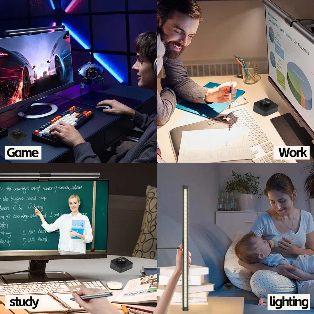 GB LED Monitor Light Bar: Dimmable Atmosphere Lamp for Work & Gaming