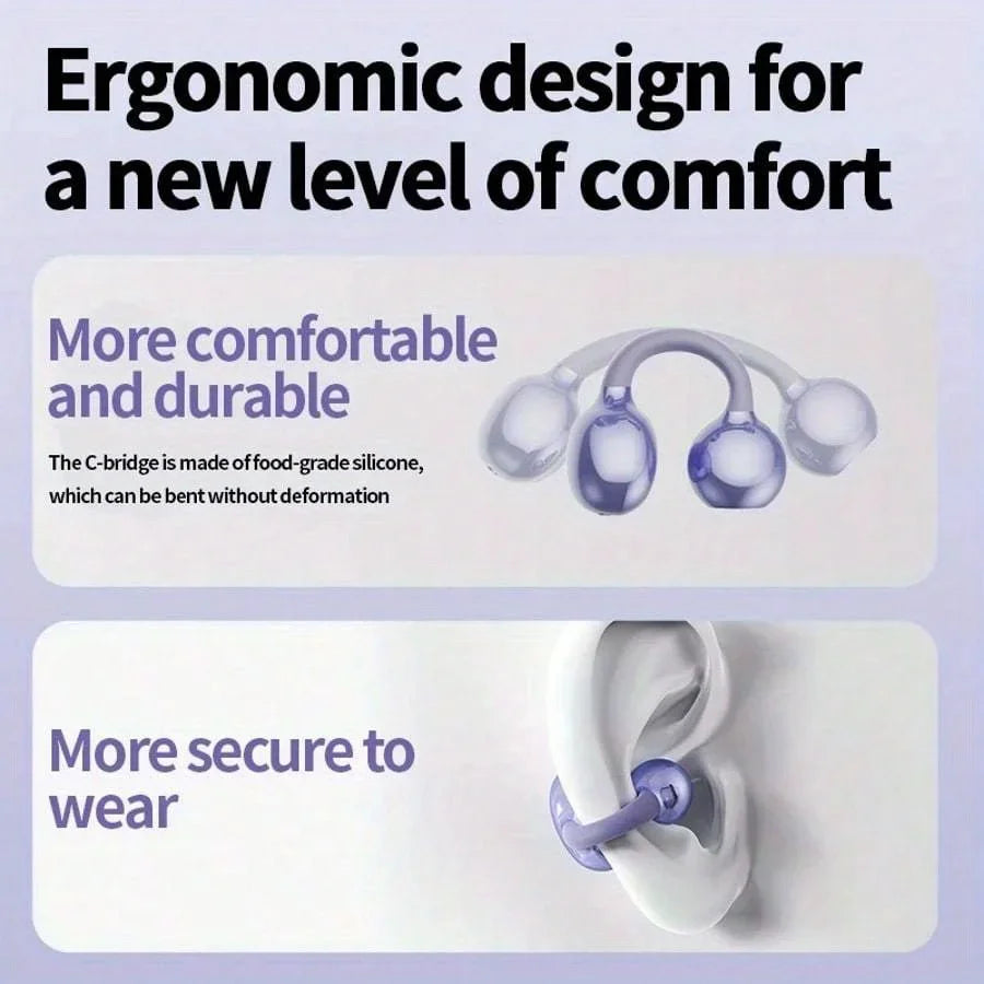 Open-Ear Wireless Earbuds | BT 5.3 & Digital Battery Display