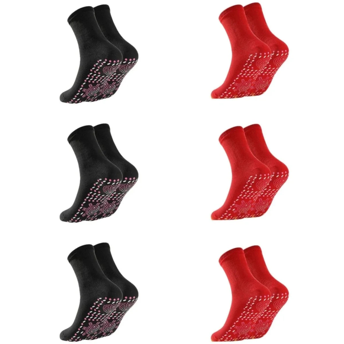 1/6Pairs Tourmaline Slimming Health Sock Winter Elastic Thermal Self-Heating Sock Health Care Socks Short Sock Magnetic Therapy