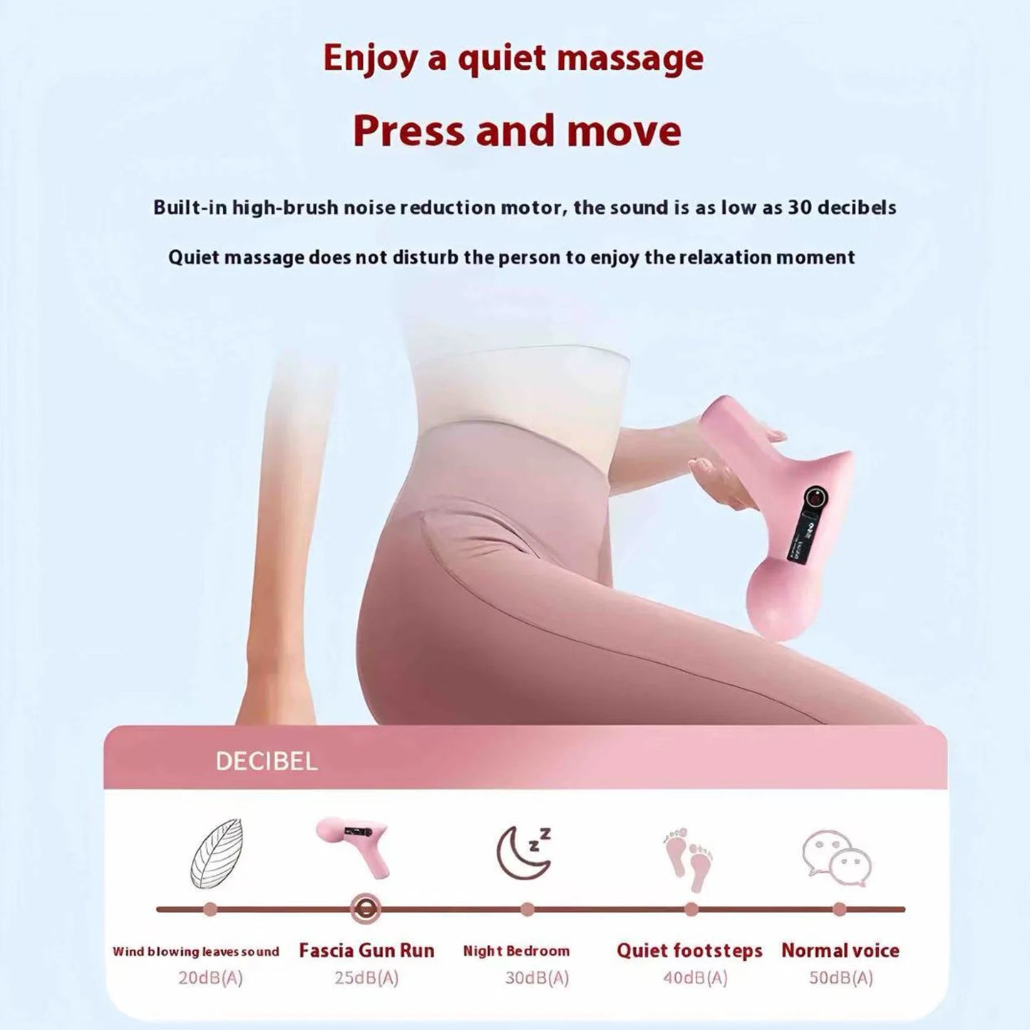 (No Silicone Sleeve) Handheld Body Massage Products Mini Silent Electric Wireless Fascial Gun Portable Massager Stick Vibration