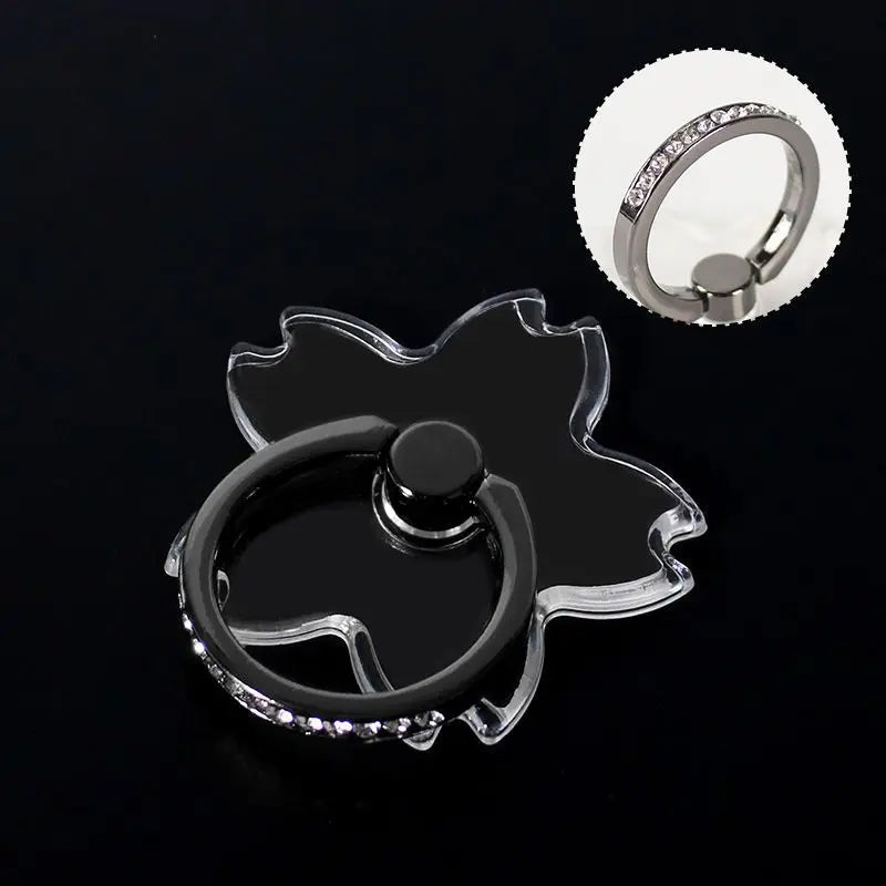 Transparent Cell Phone Ring Holder Stand 360°Degree Rotation Clear Finger Grip Kickstand Compatible iPhone Xiaomi for Phone Case