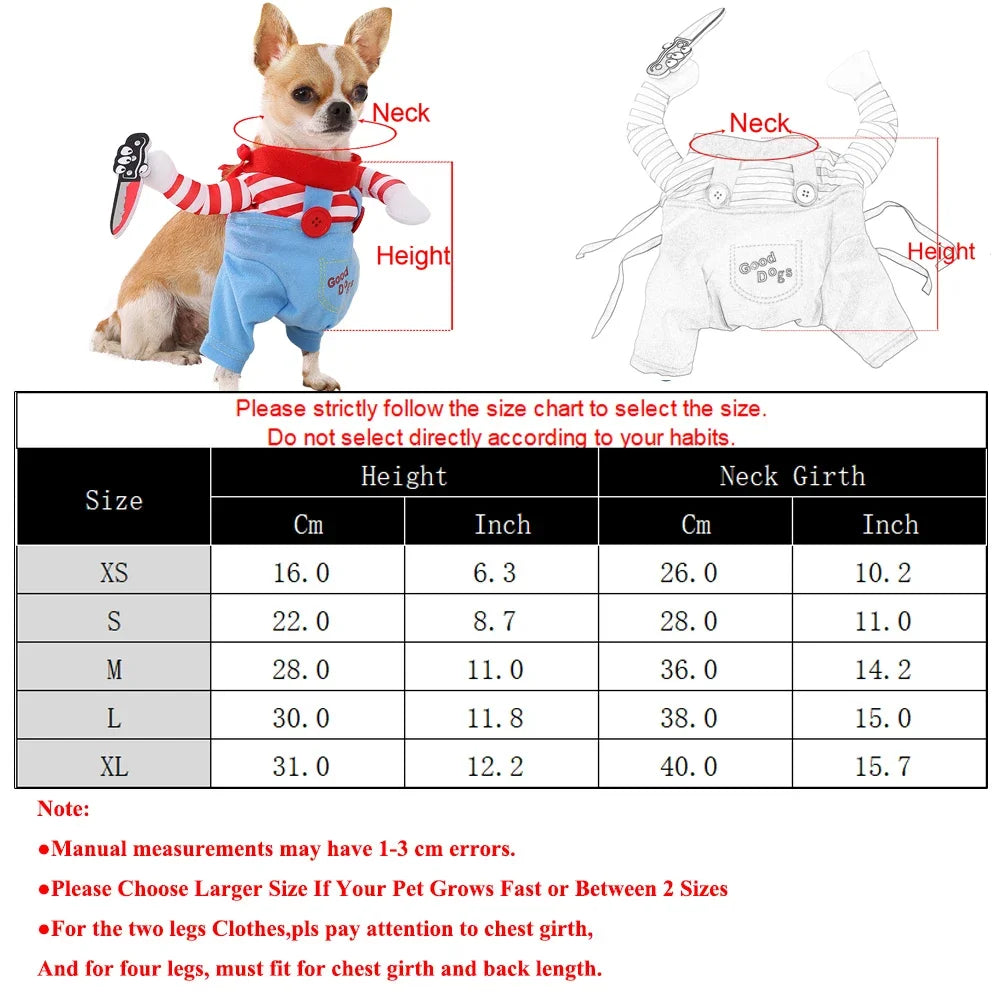 Funny Dog Clothes with Hat Halloween Costume For Small Big Dogs Cat Cute Puppy Cosplay Outfits Pet Dress Up Jumpsuit Party Gifts