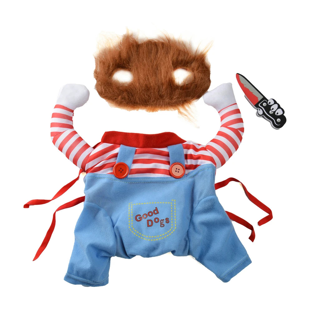 Funny Dog Clothes with Hat Halloween Costume For Small Big Dogs Cat Cute Puppy Cosplay Outfits Pet Dress Up Jumpsuit Party Gifts