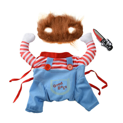 Funny Dog Clothes with Hat Halloween Costume For Small Big Dogs Cat Cute Puppy Cosplay Outfits Pet Dress Up Jumpsuit Party Gifts