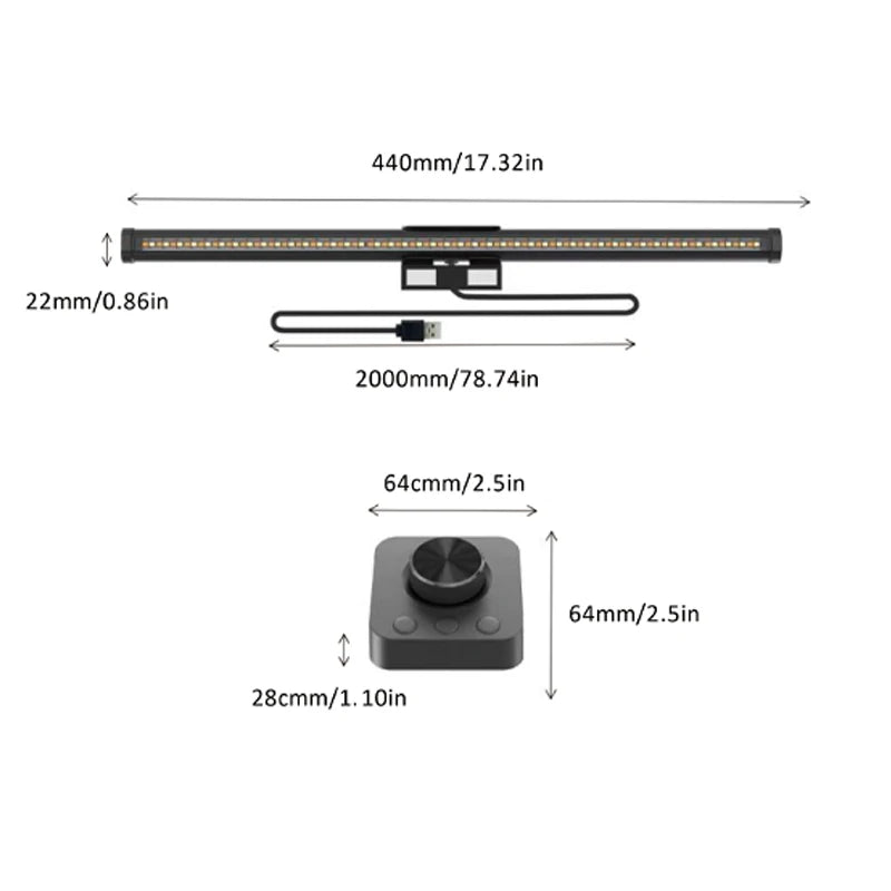 GB LED Monitor Light Bar: Dimmable Atmosphere Lamp for Work & Gaming