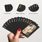 Cool Black Gold Waterproof Playing Cards, a Deck of Playing Cards Containing Christmas, Halloween, Thanksgiving Gifts, Game Gift