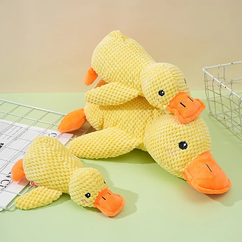 Bite-Resistant Plush Duck Toy - Sound Relief for Small & Large Dogs!