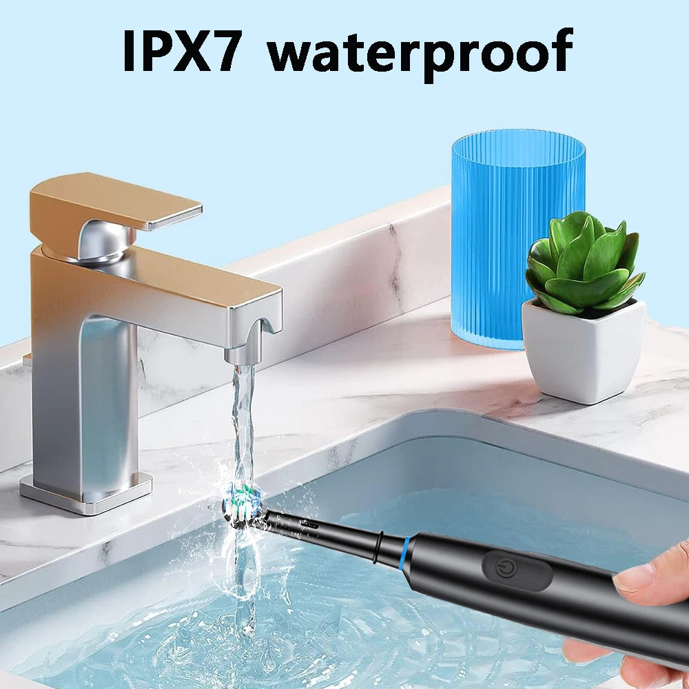 Experience the Power of Our Waterproof Electric Toothbrush with 8 Heads & Built-in Timer!