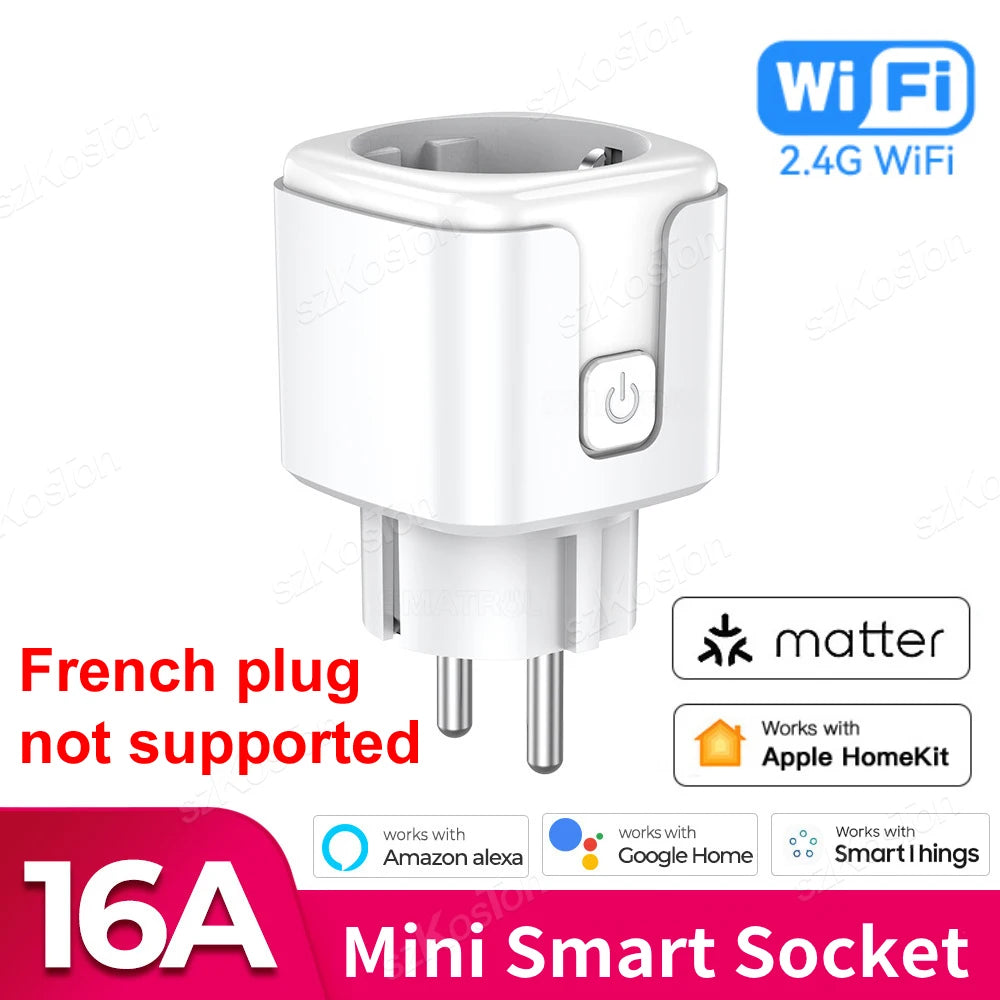 16A Mini WiFi Smart Plug: Control with App, Siri, Alexa & Google