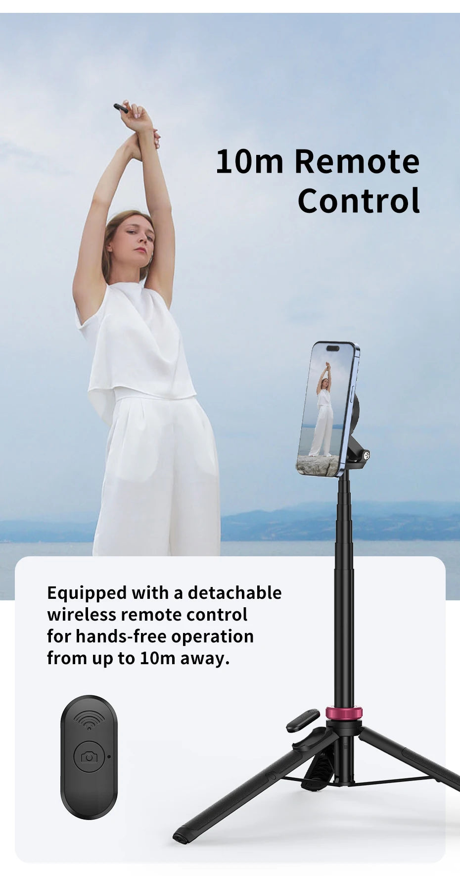 MagSafe Selfie Stick Tripod (1.53M) w/ Bluetooth Remote