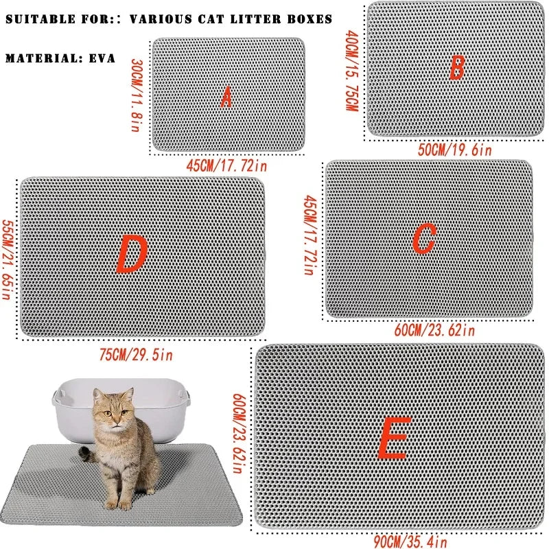Cat Litter Mat – Double Layer, Non-Slip, Waterproof