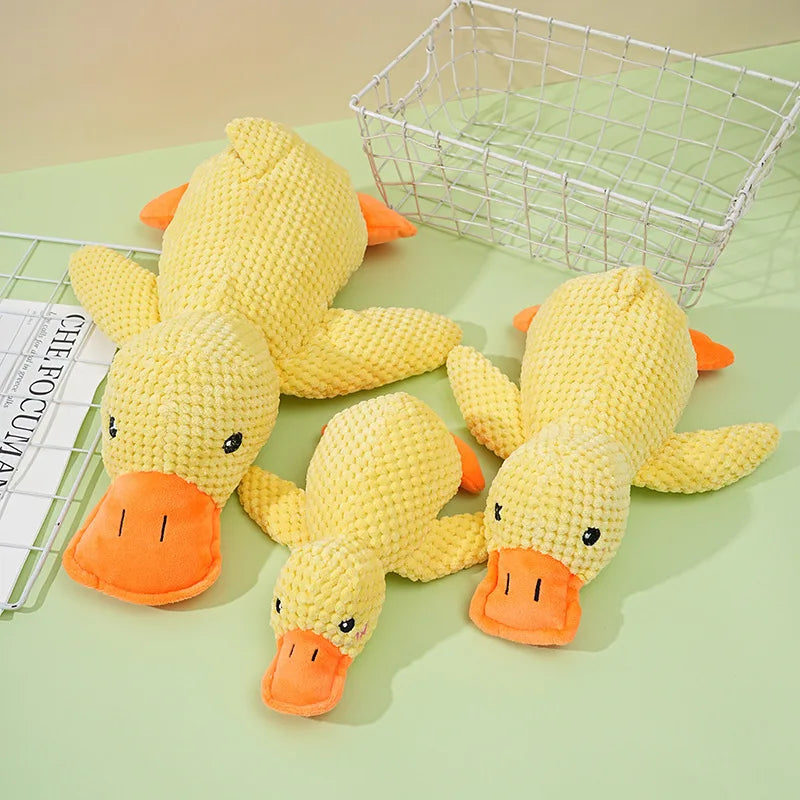 Bite-Resistant Plush Duck Toy - Sound Relief for Small & Large Dogs!
