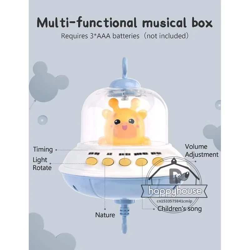 Musical Baby Crib Mobile with Lights Music Projection for Infants Remote Control Crib Toys for Newborn Baby Mobile for Crib Toys