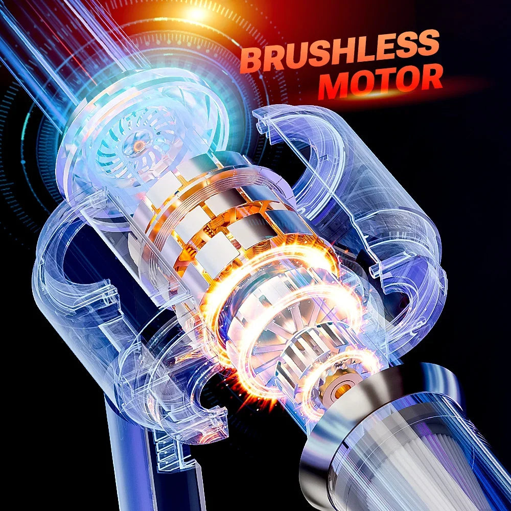 Cordless car vacuum - strong suction, portable, handheld. Perfect for quick clean-ups in your car! 🚗
