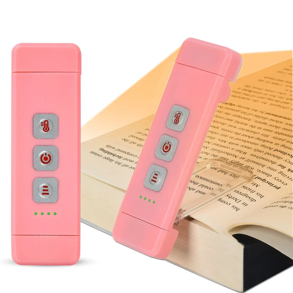 USB Rechargeable Clip-On Bookmark Book Light with Timer