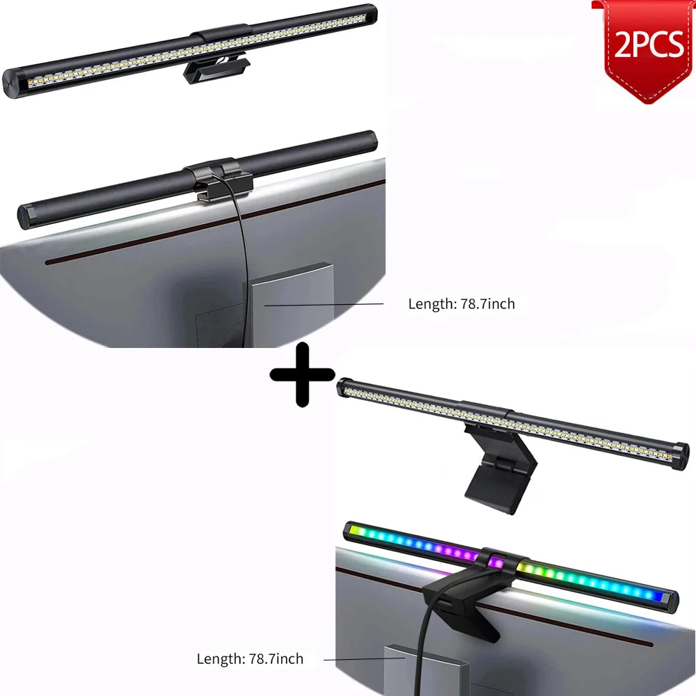 GB LED Monitor Light Bar: Dimmable Atmosphere Lamp for Work & Gaming