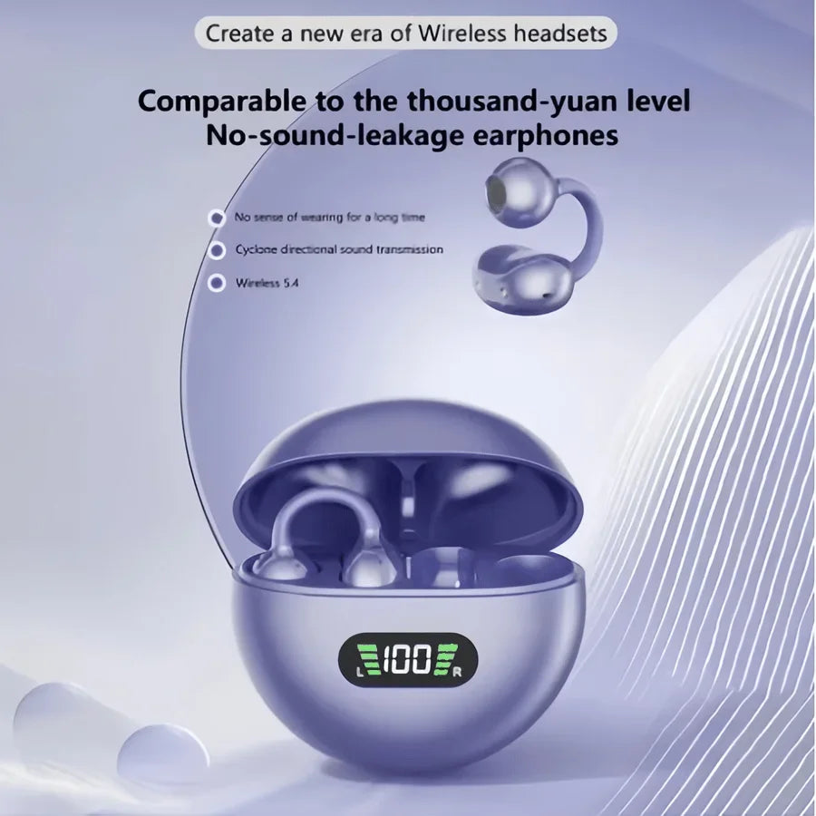 Open-Ear Wireless Earbuds | BT 5.3 & Digital Battery Display