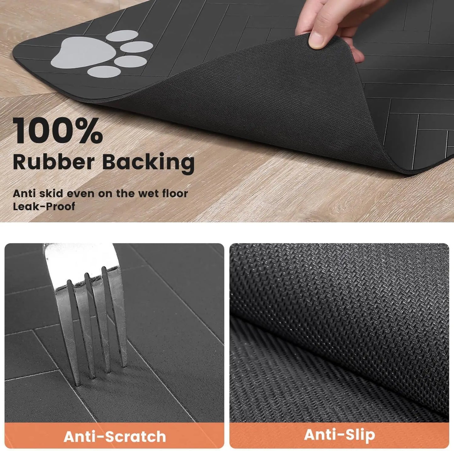 Absorbent Waterproof Pet Feeding Mat for Food & Water Bowl