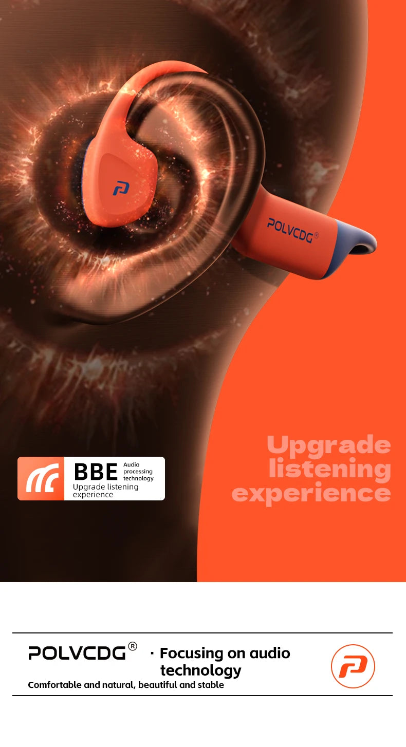 POLVCDG bone conduction swimming earphones IPX8 waterproof 32GB memory Bluetooth 5.4 silicone material 2025 new product x16