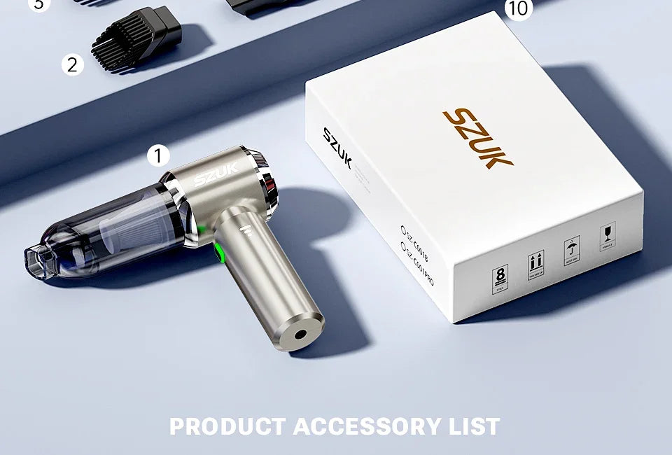 Cordless car vacuum - strong suction, portable, handheld. Perfect for quick clean-ups in your car! 🚗