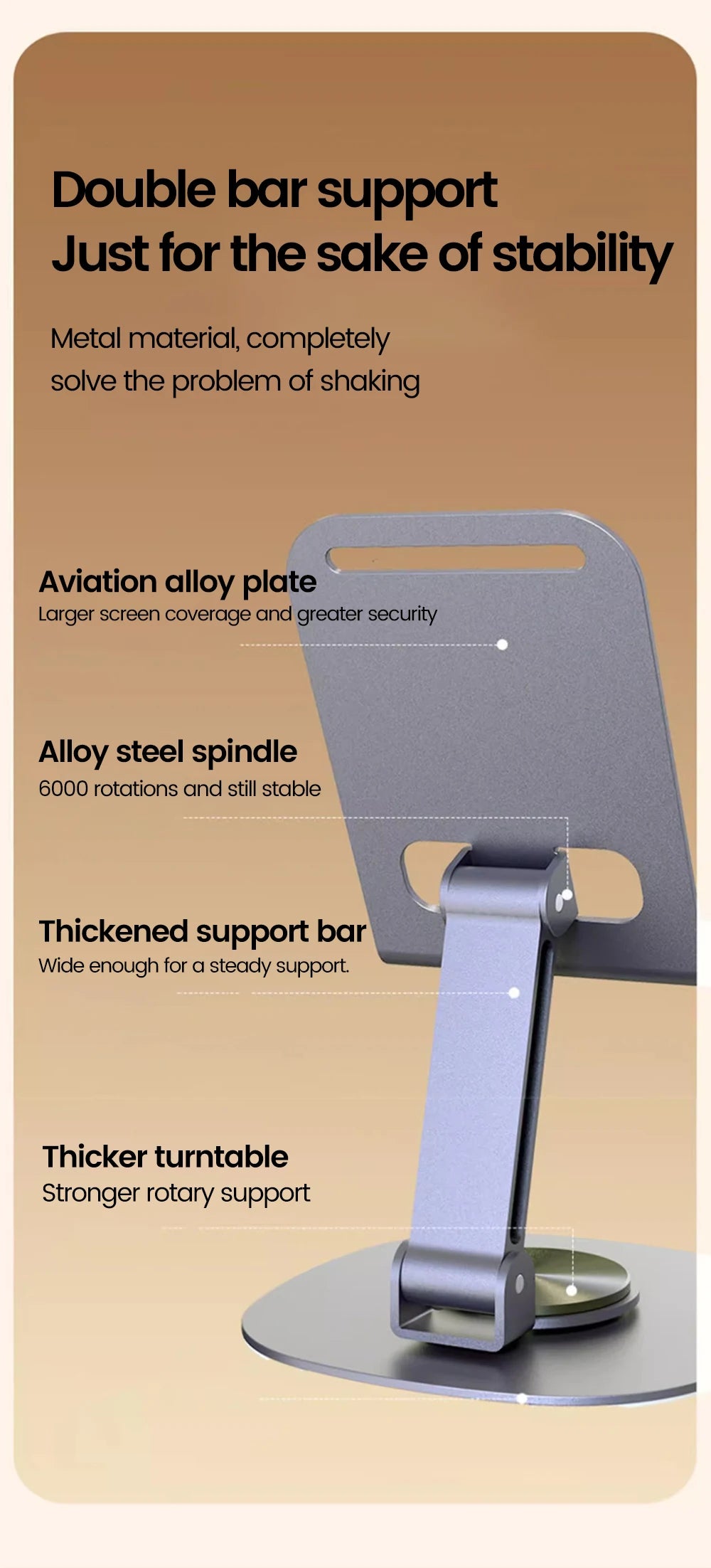 Rotating Phone Tablet Stand – Desktop Mount for iPhone & iPad