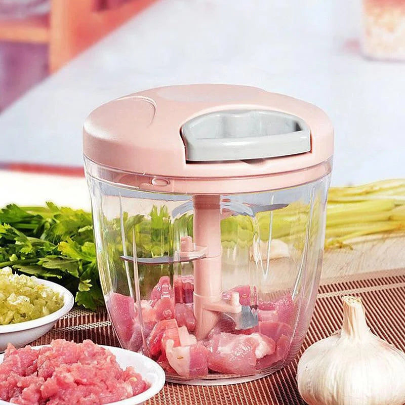 500/900ML Manual Meat Mincer & Garlic Chopper – Kitchen Vegetable Cutter