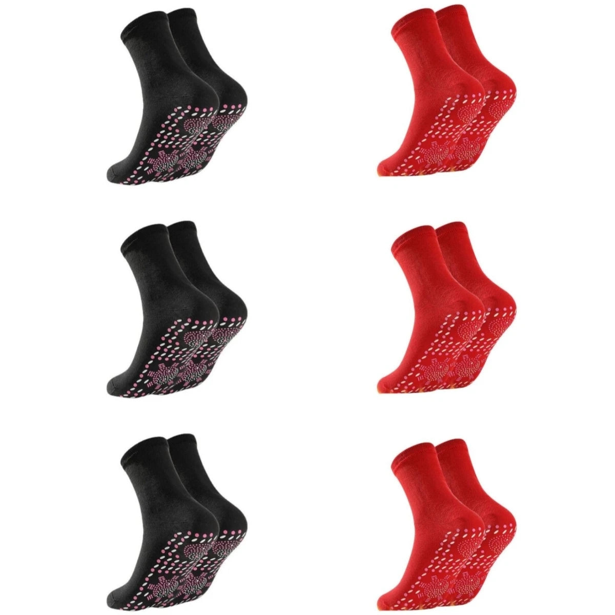 1/6Pairs Tourmaline Slimming Health Sock Winter Elastic Thermal Self-Heating Sock Health Care Socks Short Sock Magnetic Therapy