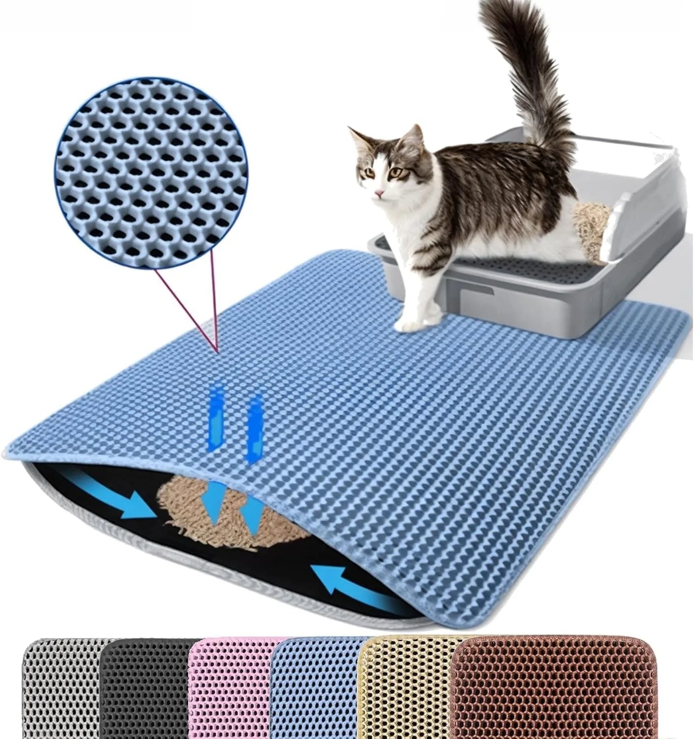Cat Litter Mat – Double Layer, Non-Slip, Waterproof